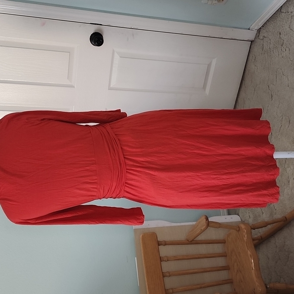 Anthroplogie Sz L Red/Orange Dress - Picture 2 of 4